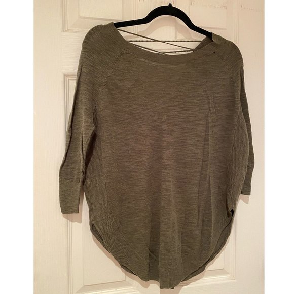 Olive Green Criss Cross Back Detail Top - Picture 1 of 2